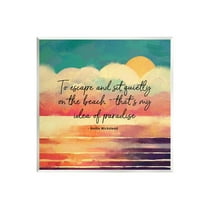 Stupell Industries To Escape Paradise Phrase Graphic Art Unframed Art Print Wall Art, Design by Ziwei Li