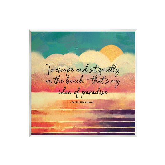 Stupell Industries To Escape Paradise Phrase Graphic Art Unframed Art Print Wall Art, Design by Ziwei Li