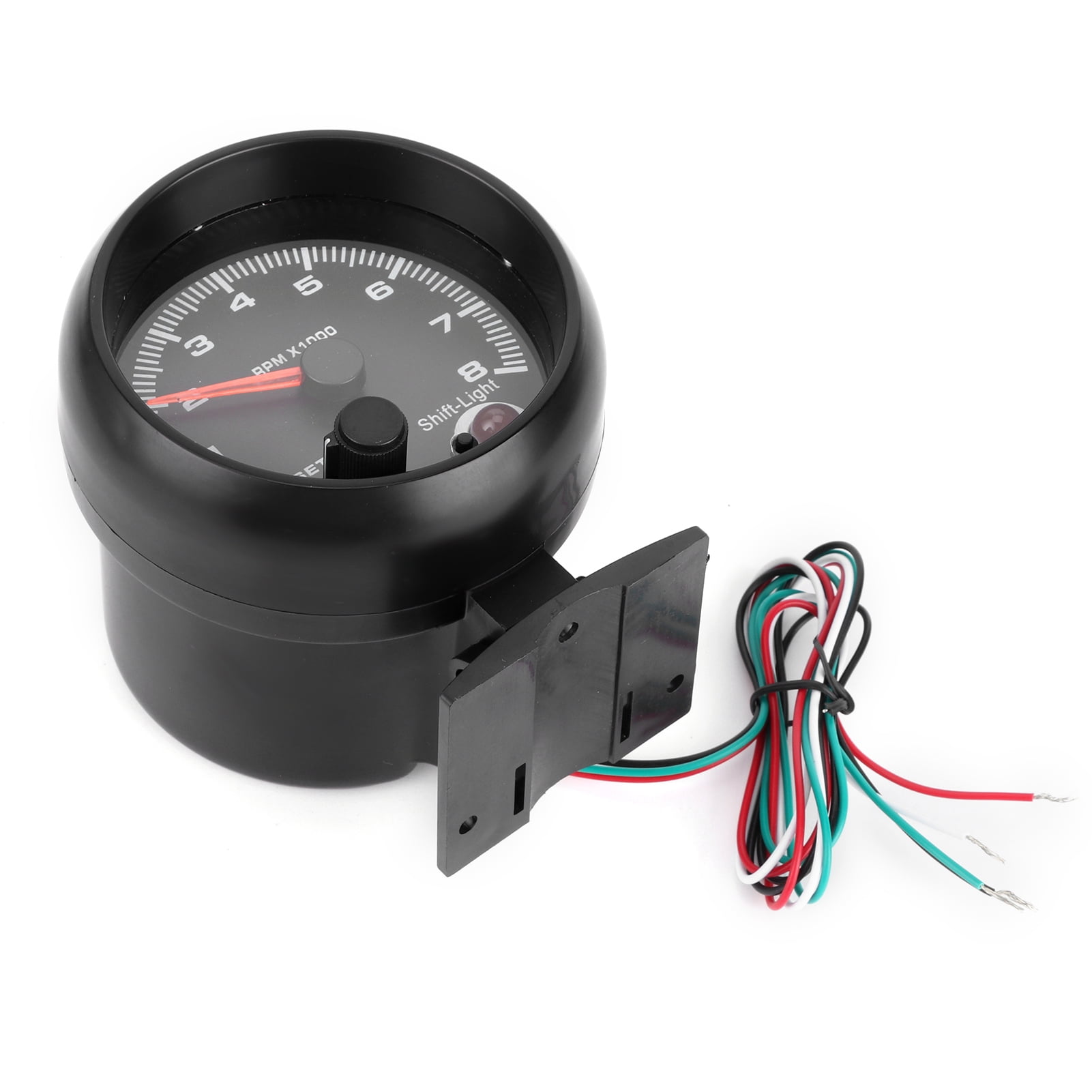 3.75in 12V Car Tachometer 0-8000RPM Pointer Tacho Gauge Meter with Adjustable Shift Light Car Tachometer Tach Gauge 