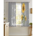 thumbnail image 4 of Sunflowers Sheer Curtains 39 Inch Length 2 Panels Set for Living Room/Bedroom, Spring Summer Bees Yellow Floral Grey Kitchen Curtains Grommet Semi-Sheer Curtains Drapes Window Treatments 27.5"x39"x2, 4 of 7