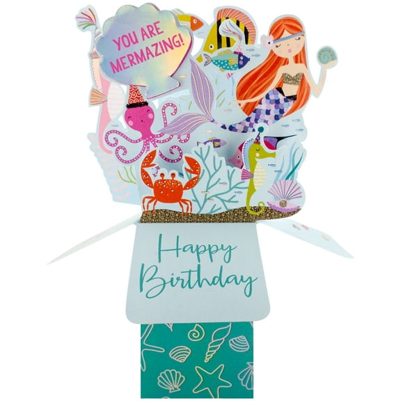 Clever Cube Pop Up Card - Mermaids (Birthday)