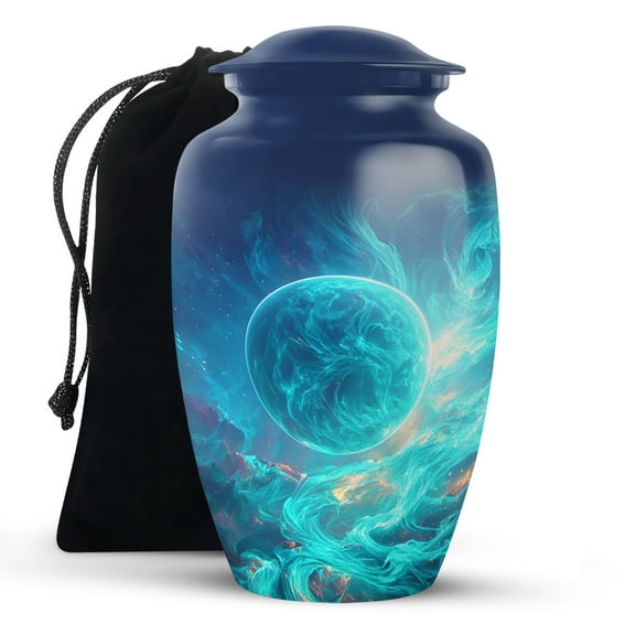 KARYLIZ Star Galaxy Urns for Ashes for Adult Female & Male - Large Home Decorative Funeral, Burial Cremation Urns for Mom & Dad - Human Memorial Urn for Women