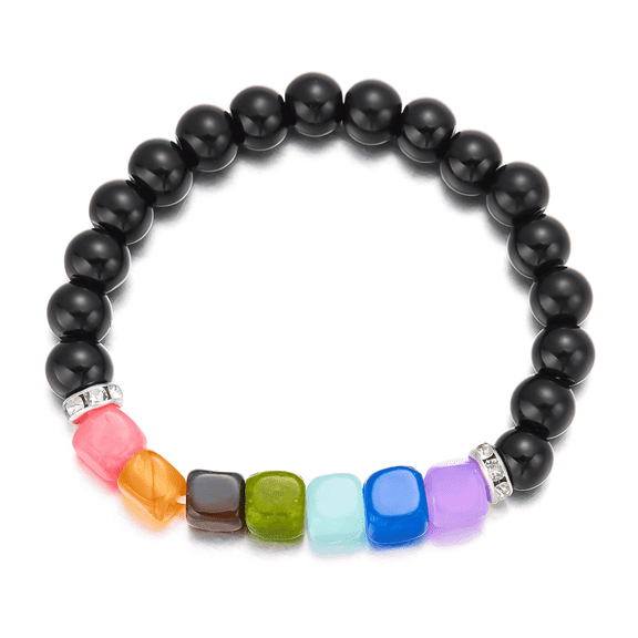 Natural Style Multi-Gemstone Bracelet: Tiger Eye, Amazonite, Yellow Chalcedony Splicing Design, Retro & Personalized Bracelet