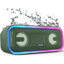 DOSS Touch Wireless Bluetooth Pairing Speaker with 24W HD Stereo Sound, Punchy Bass, IPX7 Waterproof, 24H Playtime, Multi-Colors Lights, Speaker for Home,Outdoor-Green