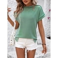 thumbnail image 5 of 2024 Summer New Style Round Neck Outer Seam Twisted Strip Short-sleeved Loose T-shirt For Women, 5 of 8