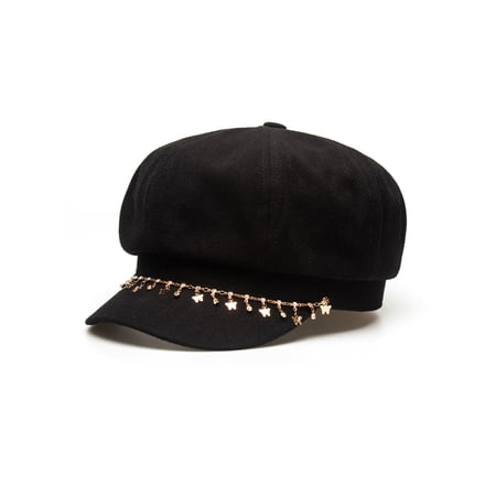 Jessica Simpson Women s Charm Bracelet Cabby Hat Embellished with Butterfly