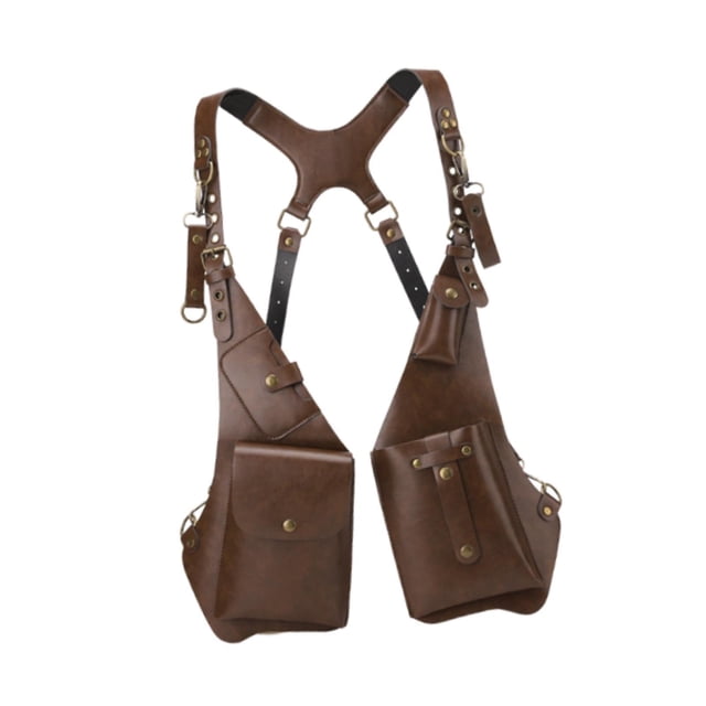 Bolso bandolera de hombro, elegante bolso doble para actividades al libre de estilo medieval Marrón