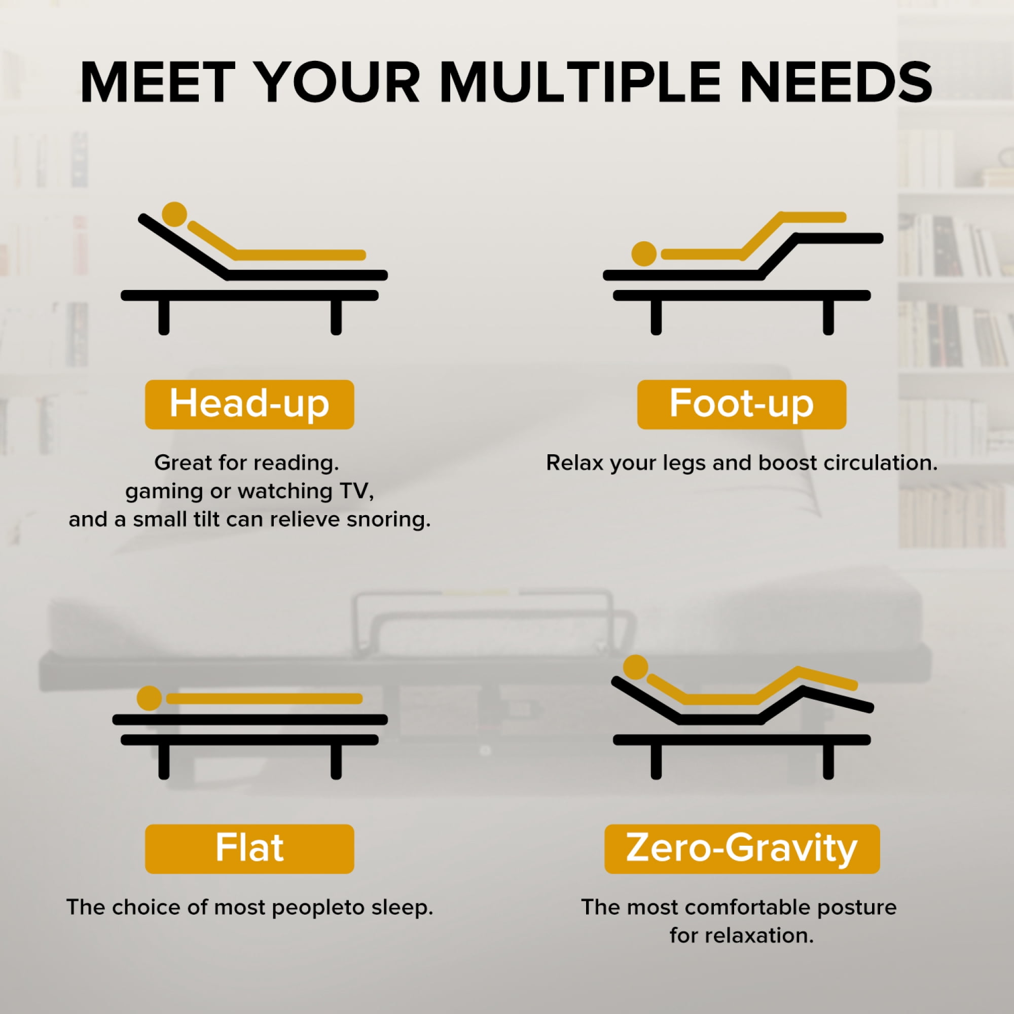 Jopath Queen Size Adjustable Bed Frame, Metal Platform Bed with Head and Foot Incline Wireless Remote 4 Ports USB, Under-Bed Nightlights for Adult Teen Black