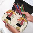 thumbnail image 6 of Goofa Frog Sitting On Mushroom Pattern Double Layer Pen Pencil Case, Protective Large Capacity Storage Organizer Pen Pouch, Office College Supplies for Teens Adults, 6 of 6