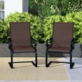 thumbnail image 4 of Costway Set of 2 Patio Chairs C-Spring Motion Chairs with Quick-drying & Breathable Fabric Brown, 4 of 9