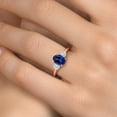 thumbnail image 4 of Gem Stone King 18K Rose Gold Plated Silver Ring Created Sapphire Moissanite (2.06 Cttw), 4 of 7
