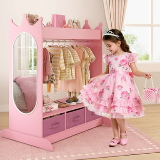 Fantasy Fields Little Princess Bella Wooden Open Armoire, Pink