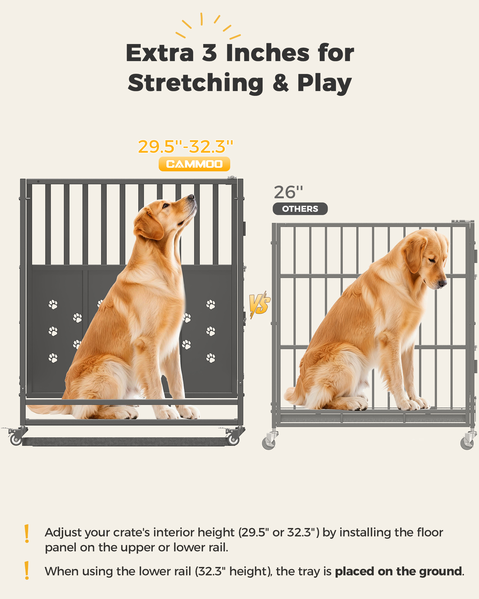 CAMMOO 48-Inch Foldable Heavy Duty Dog Crate for Large Dogs photo 5