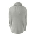 thumbnail image 5 of Duoif Sweaters for Women Trendy Women's Elegant Turtleneck Sweaters Oversized Long Sleeve Chunky Knit Sweater Fall Winter Casual Solid Pullover Tops Women's Sweaters Womens Tops Grey M, 5 of 7