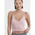 thumbnail image 4 of No Boundaries Cropped Rib Cami with Lace Trim, Women's, 4 of 5