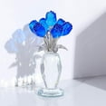 thumbnail image 6 of ABPETE Crystal Blue Rose Flower Figurines - Glass Rose Bouquet Gifts for Women Mom Wife Girlfriend on Valentines Christmas Mothers Day Wedding Party, 6 of 13