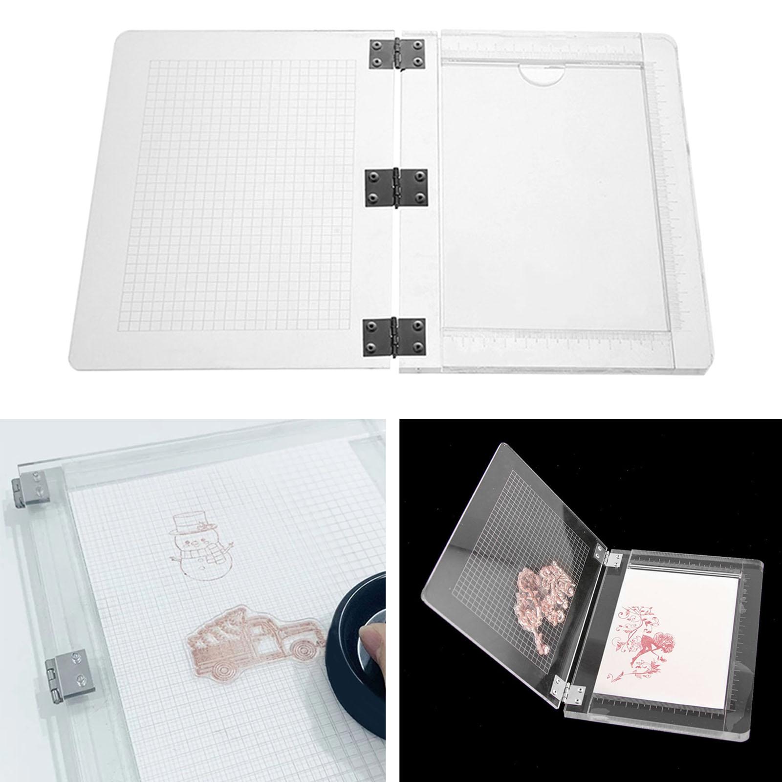 Stamping Platform Acrylic Stamp Block Precision Press with Grid Lines