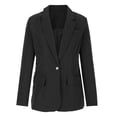 thumbnail image 4 of hoksml Women Elegant Business Office Work Jacket, Casual Turn Down Collar Fashion Button Pocket Blouse- Long Coat On Clearance, 4 of 6