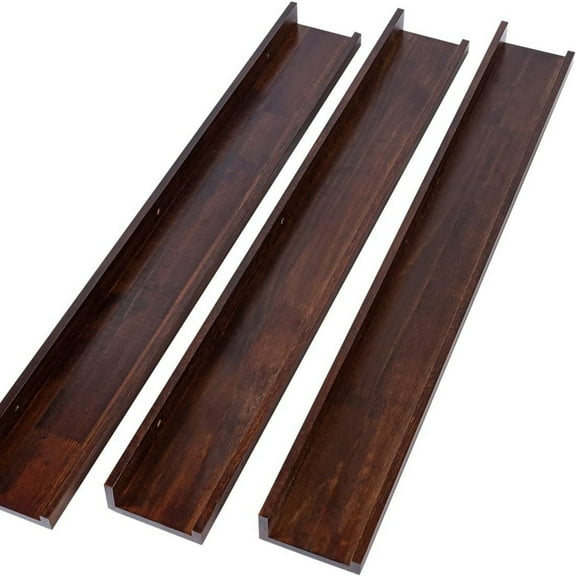 36 Inch Wood Floating Shelves Wall Mounted Deep Walnut Picture Ledge Shelf Nursery Book Shelves for Home Decor for Bedrooms, Office, Living Room, Kitchen, 3 Same Sizes