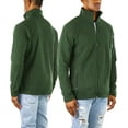 thumbnail image 3 of ToBeInStyle Men's Zip Up Long Sleeve High Collar Polar Fleece Jacket - Dark Green - Small, 3 of 7