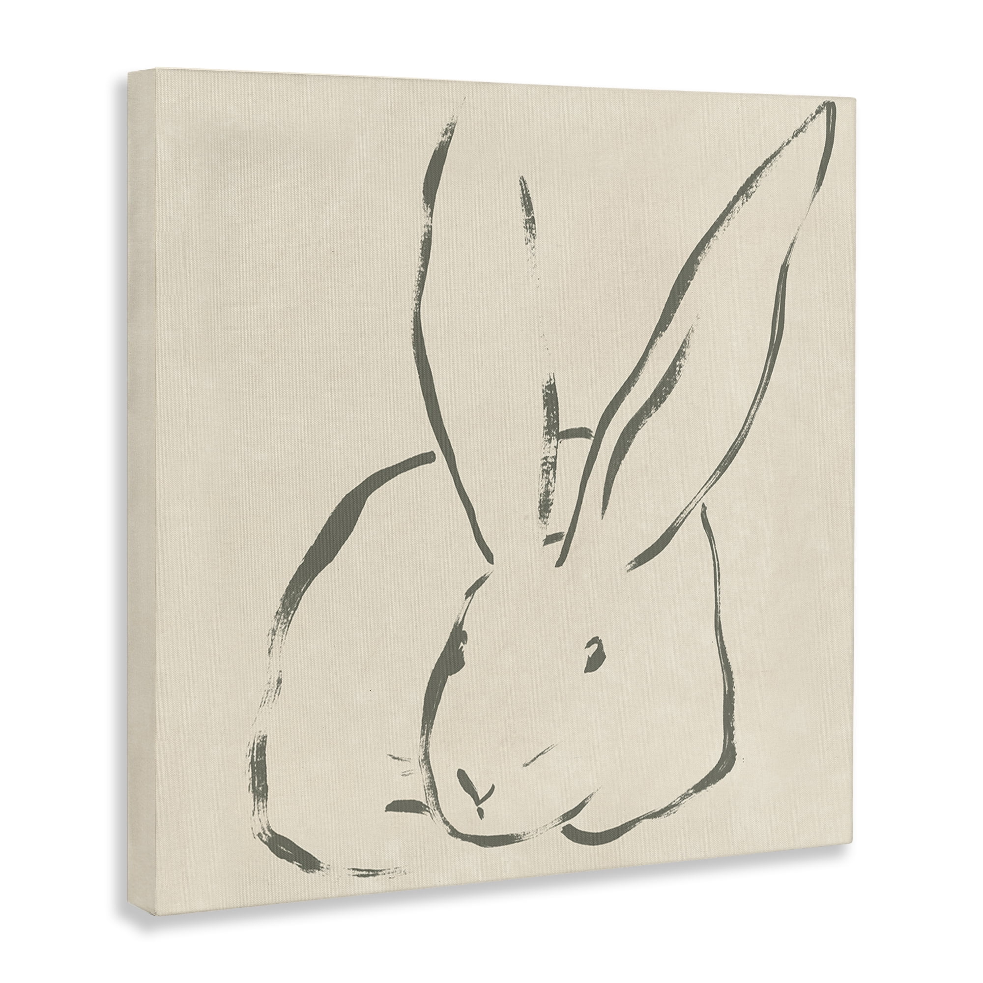 Stupell Industries Minimal Bunny Outline Animals & Insects Drawing Gallery Wrapped Canvas Art Print Wall Art, 30 x 30