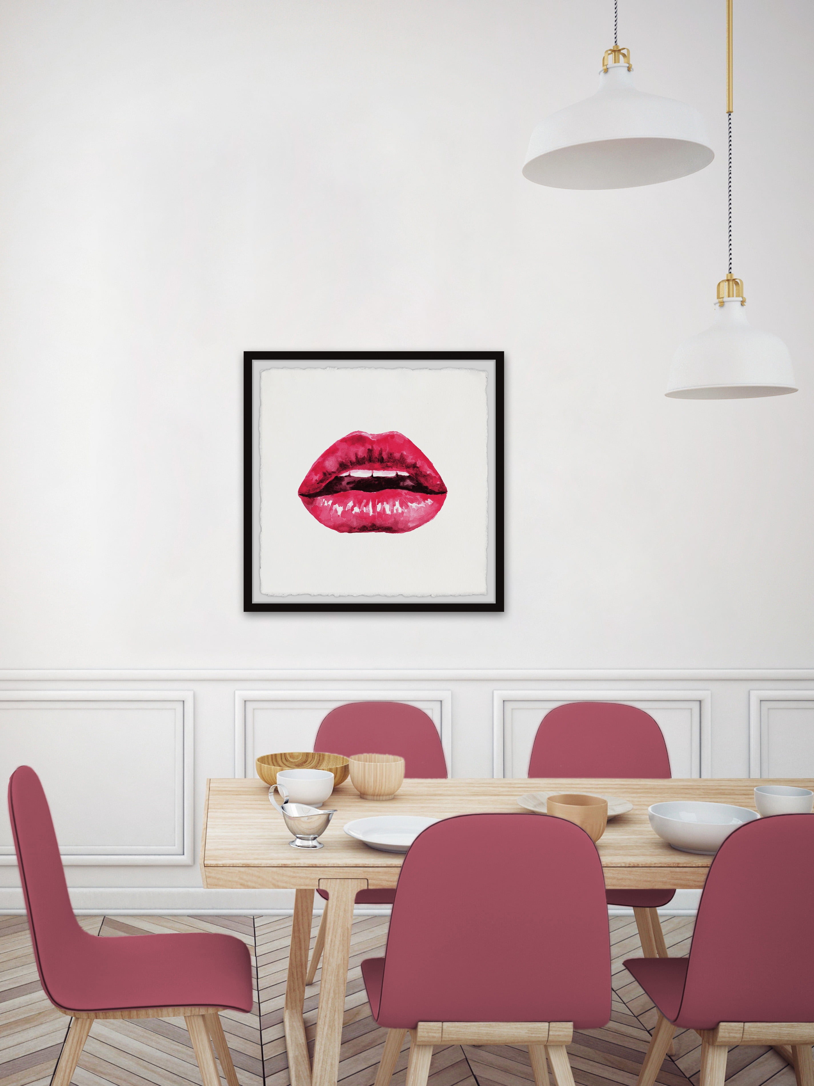 Marmont Hill "Seductive Lips" Framed Painting Print