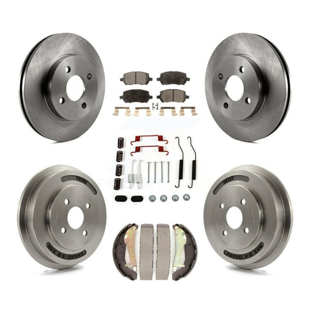 Transit Auto Front Rear Disc Brake Rotors Ceramic Pads and Drum Kit (7Pc) for Car Chevrolet Cobalt Pontiac G5 K8T-103250