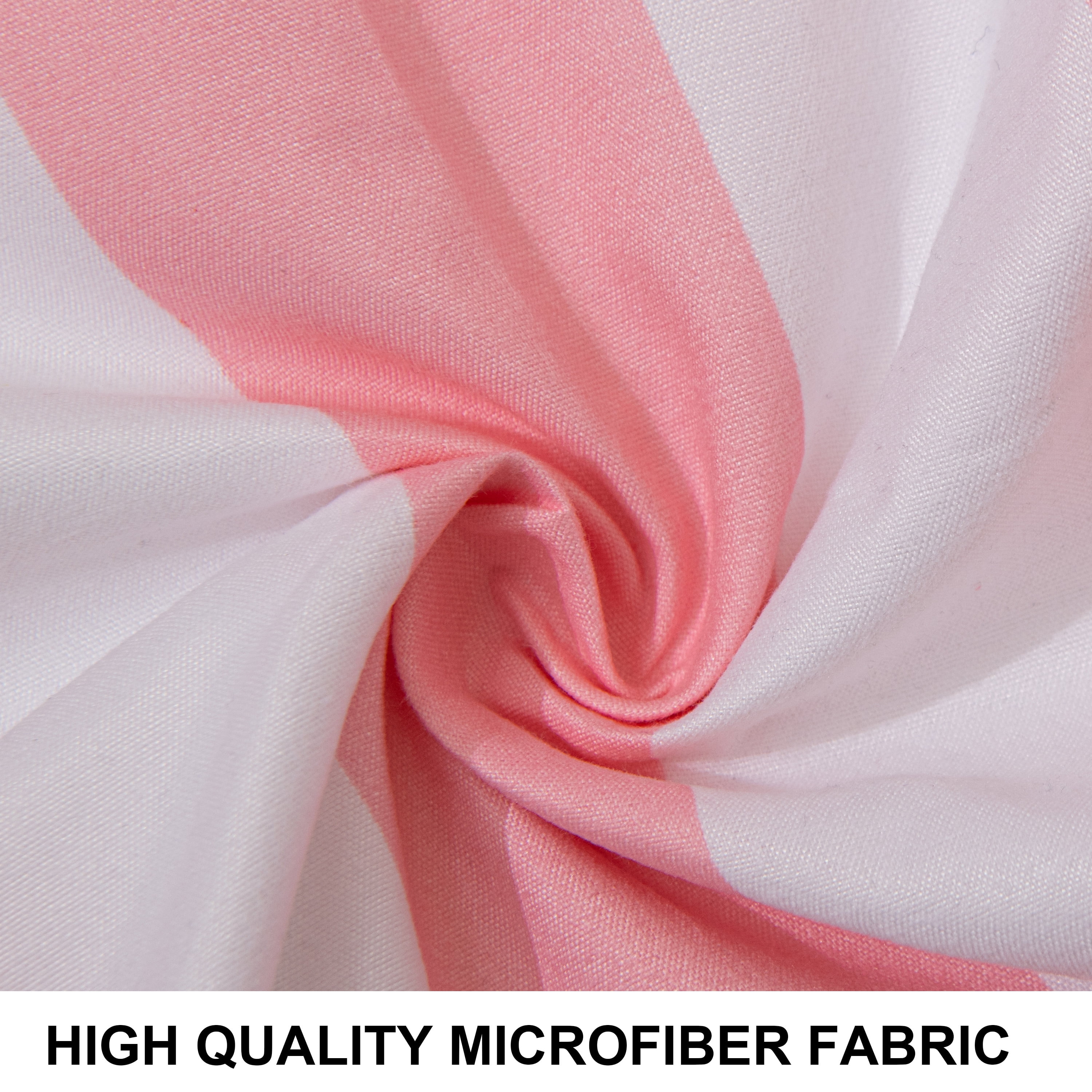 Flxxie Microfiber Toddler Sheet Set, Soft Crib Fitted Sheet Flat Sheet and Envelope Pillowcase, Baby Bedding Sheet & Pillowcase Sets, Pink Stripe, 3 Piece