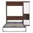 thumbnail image 4 of Full Size Murphy Bed Wall Bed with Cabinet 2 Open Storage Shelf and 2 Drawer, Wood Cabinet Bed with Cupboard for Multipurpose Guest Room or Home Office, White, 4 of 9