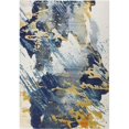 thumbnail image 1 of Bashian E110-IVBL-76X96-5341A Bashian Everek Collection Abstract Contemporary Polypropylene Machine Made Area Rug, Ivory & Blue - 7 ft. 6 in. x 9 ft. 6 in., 1 of 1