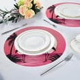 thumbnail image 6 of Coolnut Flamingos at Sunset Round Placemats Washable Placemats Non-Slip Heat-Resistant Table Place Mats for Dining Kitchen Holiday Party Table 15.4"-4PCS Home Decor, 6 of 7