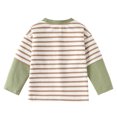 thumbnail image 4 of SJLDQY Toddler Boys T Shirt Girls Autumn Long Sleeve Stripe Cartoon Prints Clothing Green 4-5 Years, 4 of 7