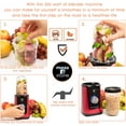 thumbnail image 5 of Moss & Stone 2 in 1 Personal Blender with Additional Blender Cup, Mini Blender, Juice Blender & Smoothie Maker (Cherry Red), 5 of 6