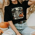 thumbnail image 5 of Just Waiting for Halloween T-Shirt, Spooky Skeleton Tee for Autumn Season, 5 of 5