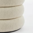 thumbnail image 4 of Zesthouse 20.1" Wide Round Storage Ottoman, Linen Tufted Ottoman Footstool for Living Room Bedroom, Beige, 4 of 14