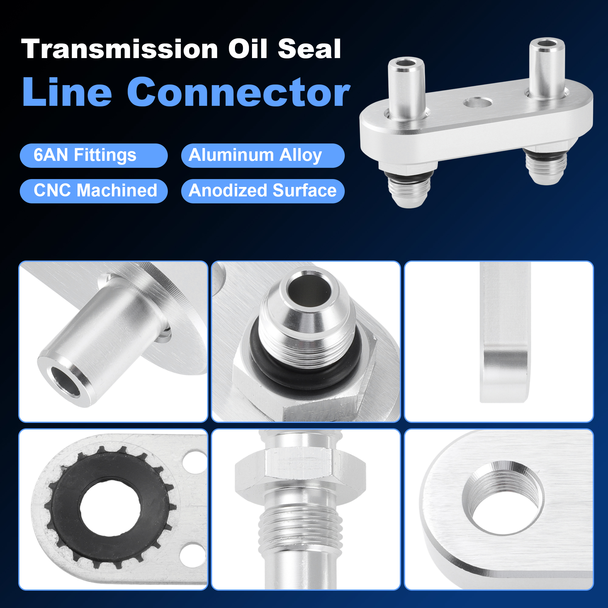 Unique Bargains 6AN Transmission Cooler Line Adapter Plate for 6L80E 6L90E 8L90E