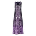 thumbnail image 4 of Plus Size Dresses Clearance, Fashionable Women's Casual Spring/summer Sleeveless Printed Dress(Purple,XXXL), 4 of 5