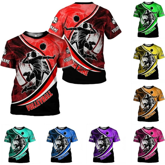 Custom Volleyball Shirts for Men, Volleyball T Shirts for Women, Personalized Name and Number Volleyball Player Clothes Gift (DefaultTitle, S)