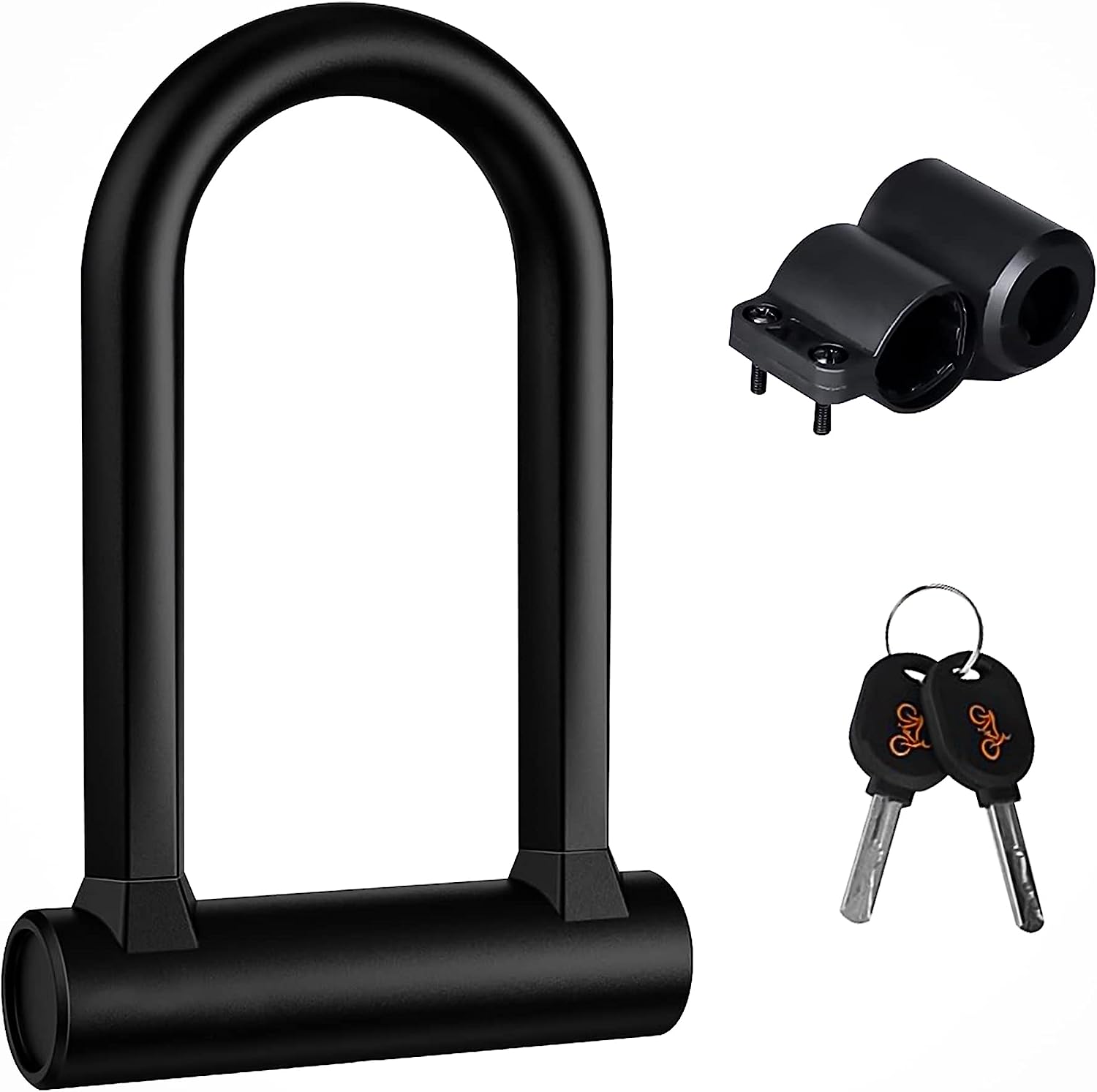 DMNI Bike U Lock with Key and Brackets 2mm PVC Bike Locks