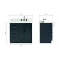 thumbnail image 3 of Ariel Hepburn 37 In. Right Offset Rectangle Sink Vanity With 0.75 In. Carrara White Countertop In Midnight Blue, 3 of 9