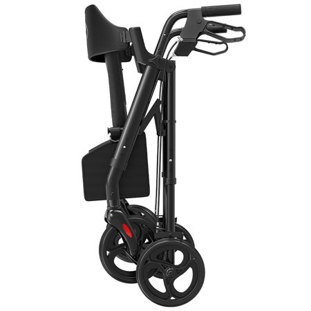 VOCIC Black Rollator Walker | 330lb Capacity | Adjustable Backrest & Indoor/Outdoor Wheels