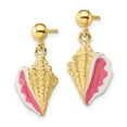 thumbnail image 3 of Auriga Fine Jewelry 14K Yellow Gold Enamel Conch Shell Dangle Earrings for Women, 3 of 5