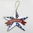 thumbnail image 4 of Patriotic Wooden Barn Star Wall Decor, Star Shap Hanging Country Rustic Metal Star for July 4th Decoration, 4 of 5