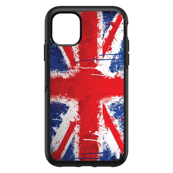 DistinctInk Custom SKIN / DECAL compatible with OtterBox Symmetry for iPhone 11 Pro (5.8" Screen) - Red White Blue British Flag Graffiti - Show Your Love of the UK
