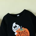 thumbnail image 5 of Gunia Halloween Outfits For Baby Girls Hallowmas Long Sleeve Romper Bodysuits Cartoon Prints Flare Pants Headbands Toddler Girl Outfit,Orange 12-18 Months, 5 of 8