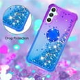 thumbnail image 4 of Clear Case for Samsung Galaxy A24 4G with Kickstand for Girls Women, Liquid Glitter Sparkle Bling Cute Case Gradient Quicksand Cover for Samsung Galaxy A24 4G JB Purple Navy, 4 of 16
