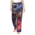 thumbnail image 2 of Lsque Realistic Flower Turtle Print Women's Pajama Pants, Lounge Pant - Comfortable Home Wear,Elastic Waistband, Stylish Design-Large, 2 of 9