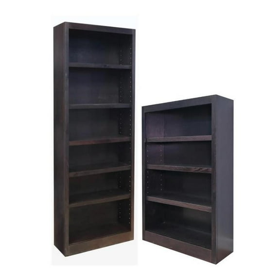 Home Square 2-Piece Set with 84" Tall Bookcase & 48" Tall Bookcase in Espresso