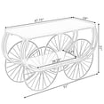 thumbnail image 5 of Vintiquewise QI003898 31 x 51 x 19 in. Two Tier Wagon Style Industrial Wooden & Metal Side Table with Big Wheels, Brown, 5 of 8