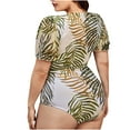 thumbnail image 3 of Swim Sets Aqestyerly Women's Plus Size Split Type Ruched Tummy Control Bathing Suit Swimwear Bikini, 3 of 6